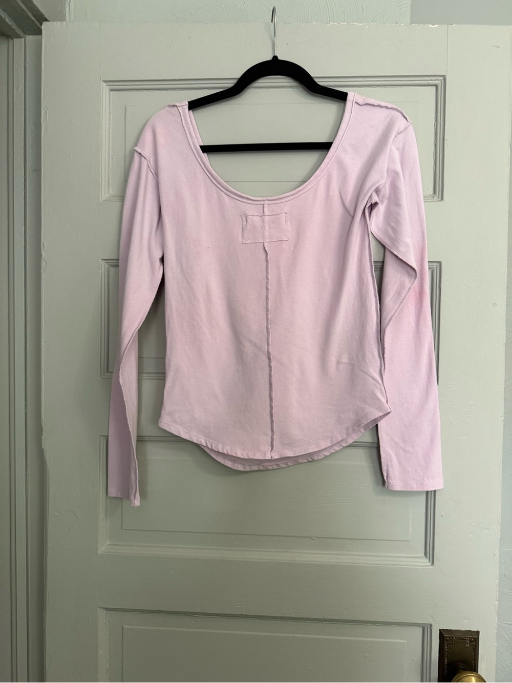 Free People We The Free Long Sleeve Can't Let Go Tee size XL light purple - Picture 2 of 11